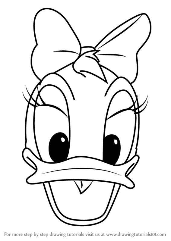 Draw happy Daisy Duck in 15 steps  Sketchok easy drawing guides