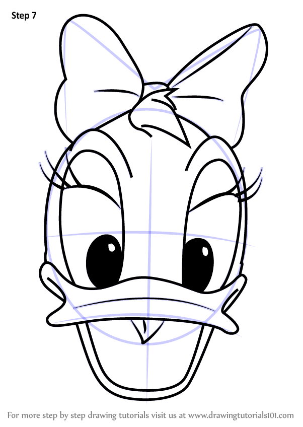 Learn How to Draw Daisy Duck Face from Mickey Mouse Clubhouse (Mickey