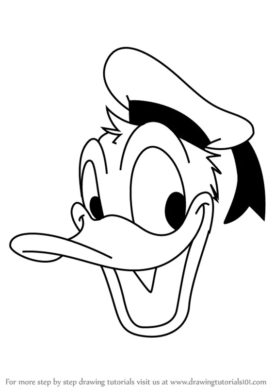 Step by Step How to Draw Donald Duck Face from Mickey Mouse Clubhouse