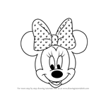 How to Draw Minnie Mouse Face from Mickey Mouse Clubhouse