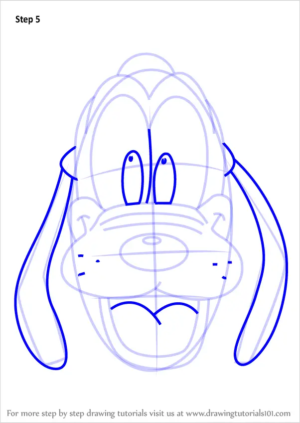 Learn How to Draw Pluto Face from Mickey Mouse Clubhouse (Mickey Mouse