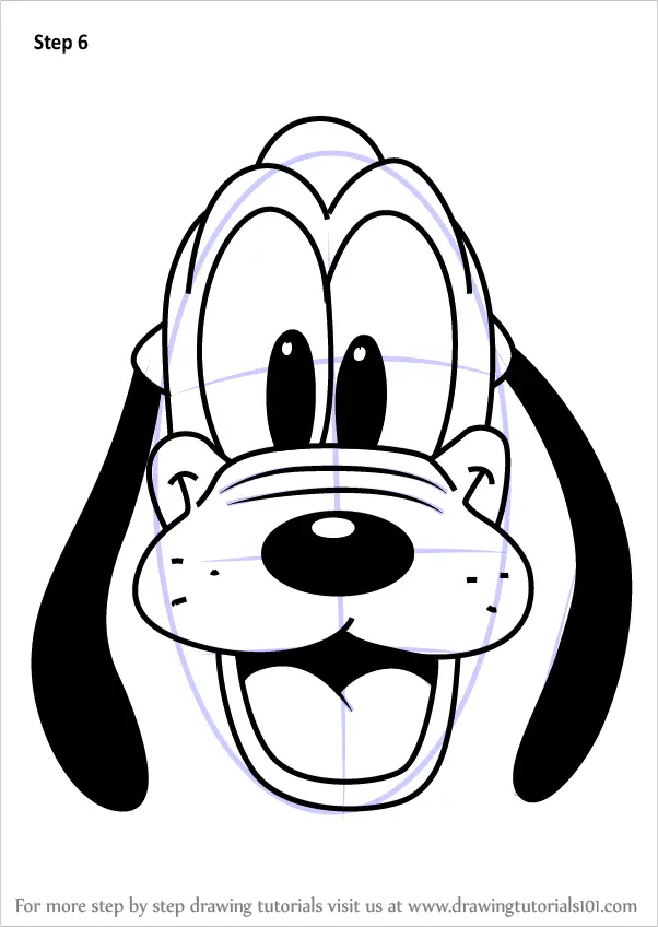 Learn How to Draw Pluto Face from Mickey Mouse Clubhouse (Mickey Mouse