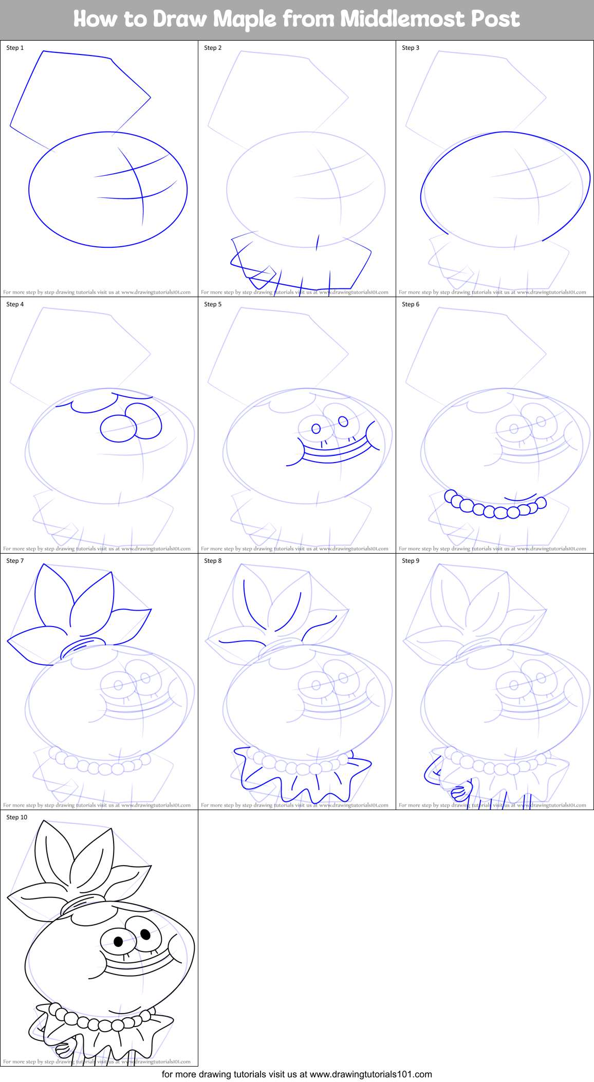 How to Draw Maple from Middlemost Post Printable Step by Step
