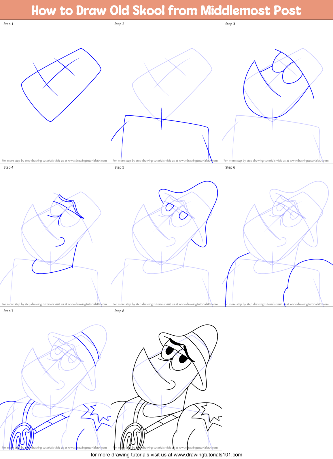 How to Draw Old Skool from Middlemost Post Printable Step by Step