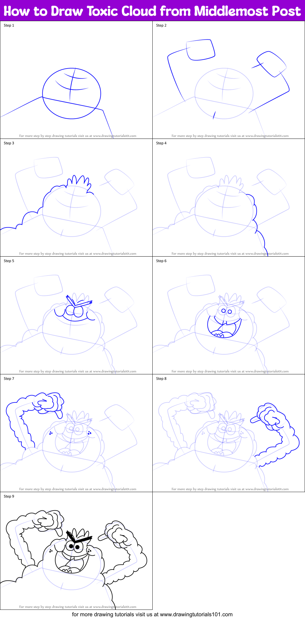 How to Draw Toxic Cloud from Middlemost Post Printable Step by Step