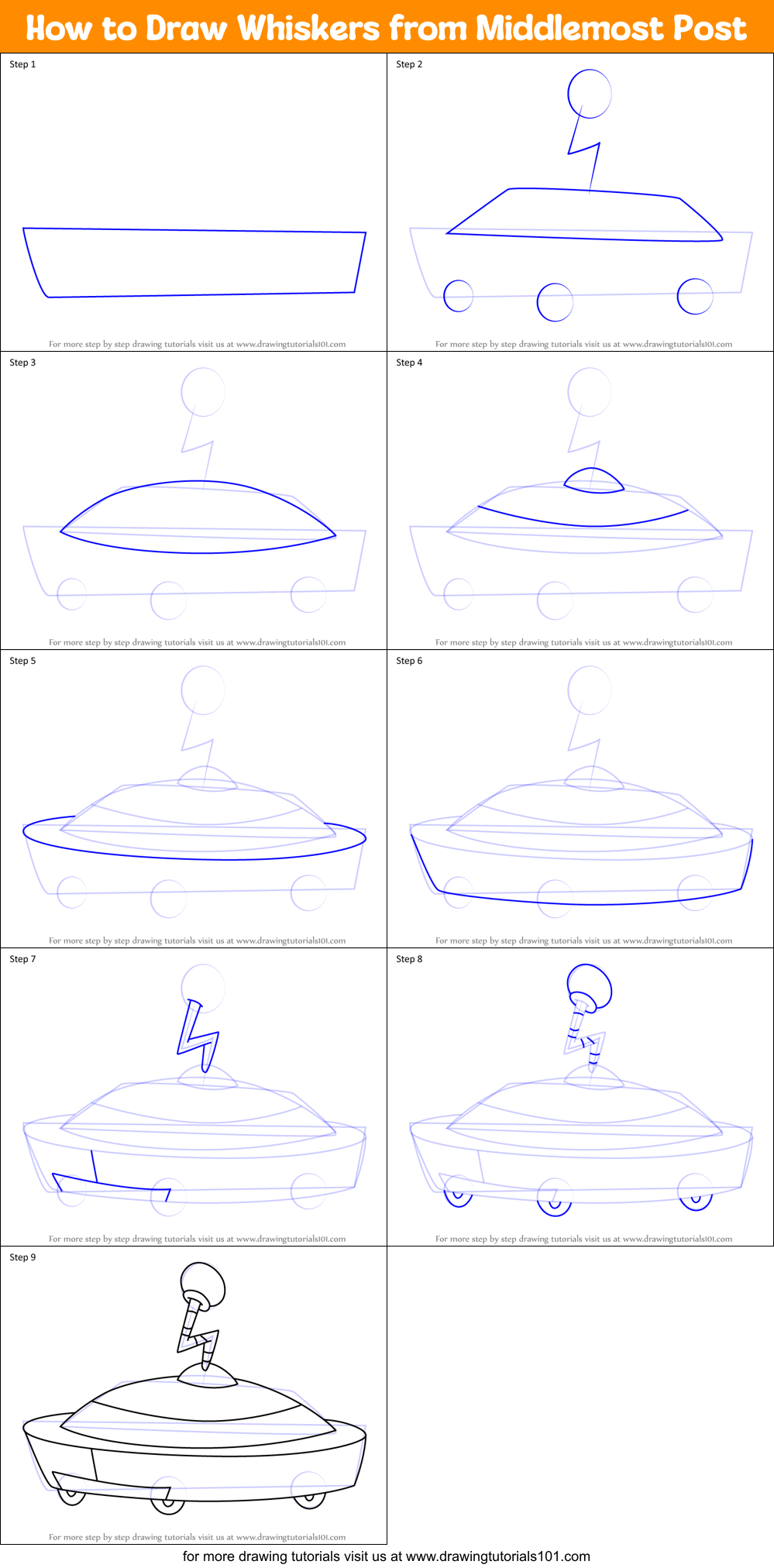 How to Draw Whiskers from Middlemost Post Printable Step by Step