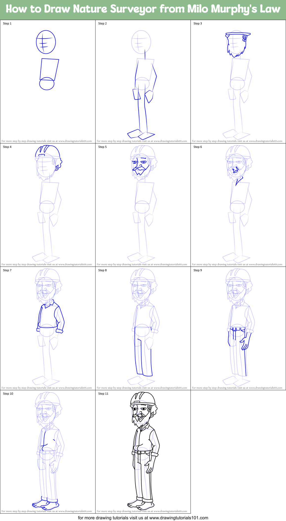 How to Draw Nature Surveyor from Milo Murphy's Law Printable Step by Step