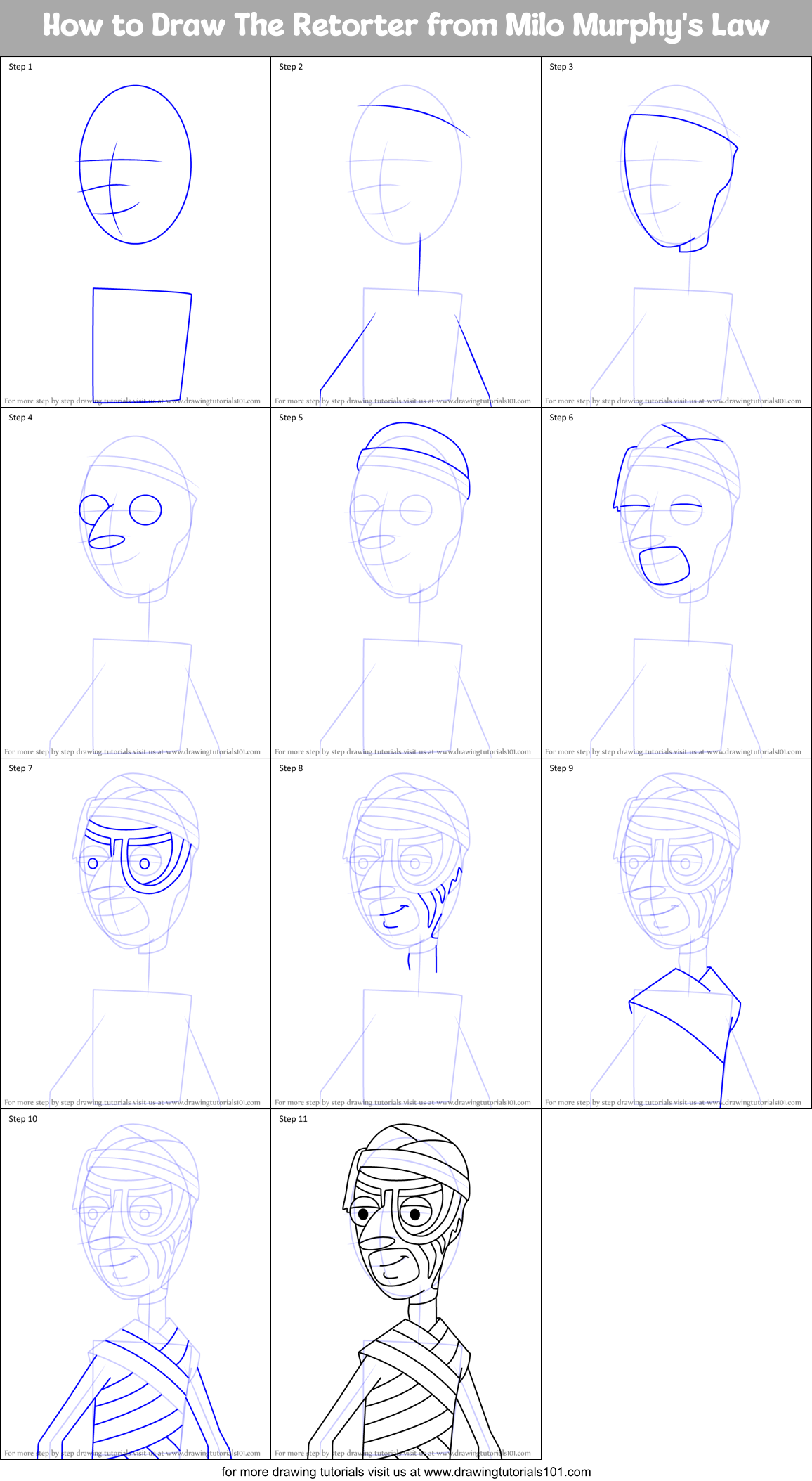 How to Draw The Retorter from Milo Murphy's Law Printable Step by Step