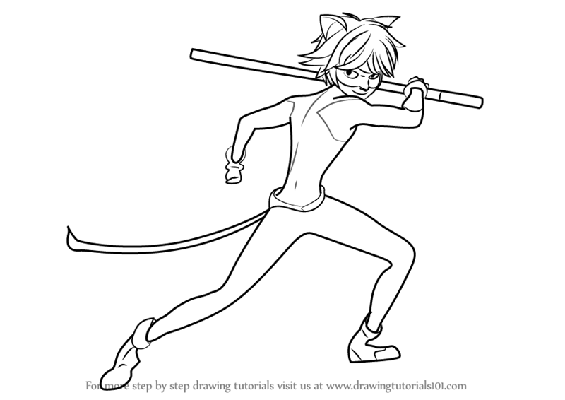 Learn How To Draw Cat Noir From Miraculous Ladybug Miraculous Ladybug Step By Step Drawing Tutorials