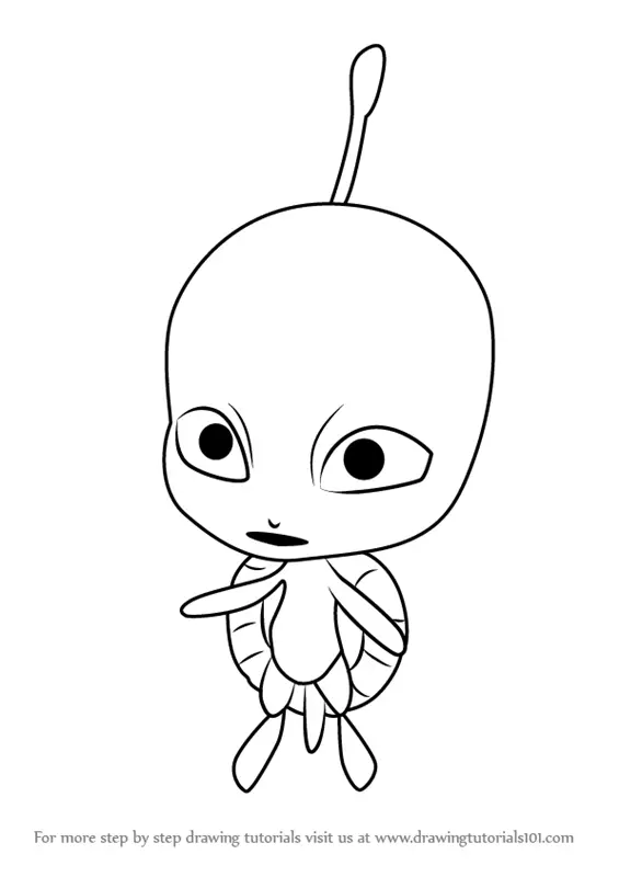 Step by Step How to Draw Wayzz Kwami from Miraculous Ladybug
