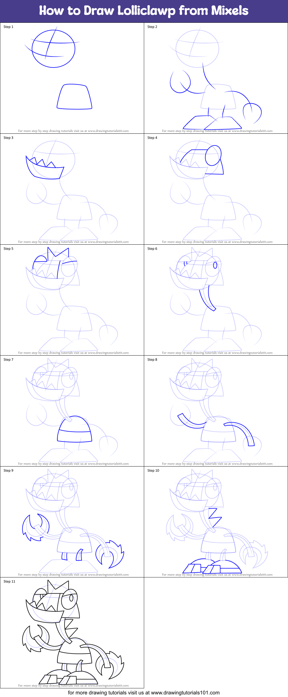 How to Draw Lolliclawp from Mixels (Mixels) Step by Step ...