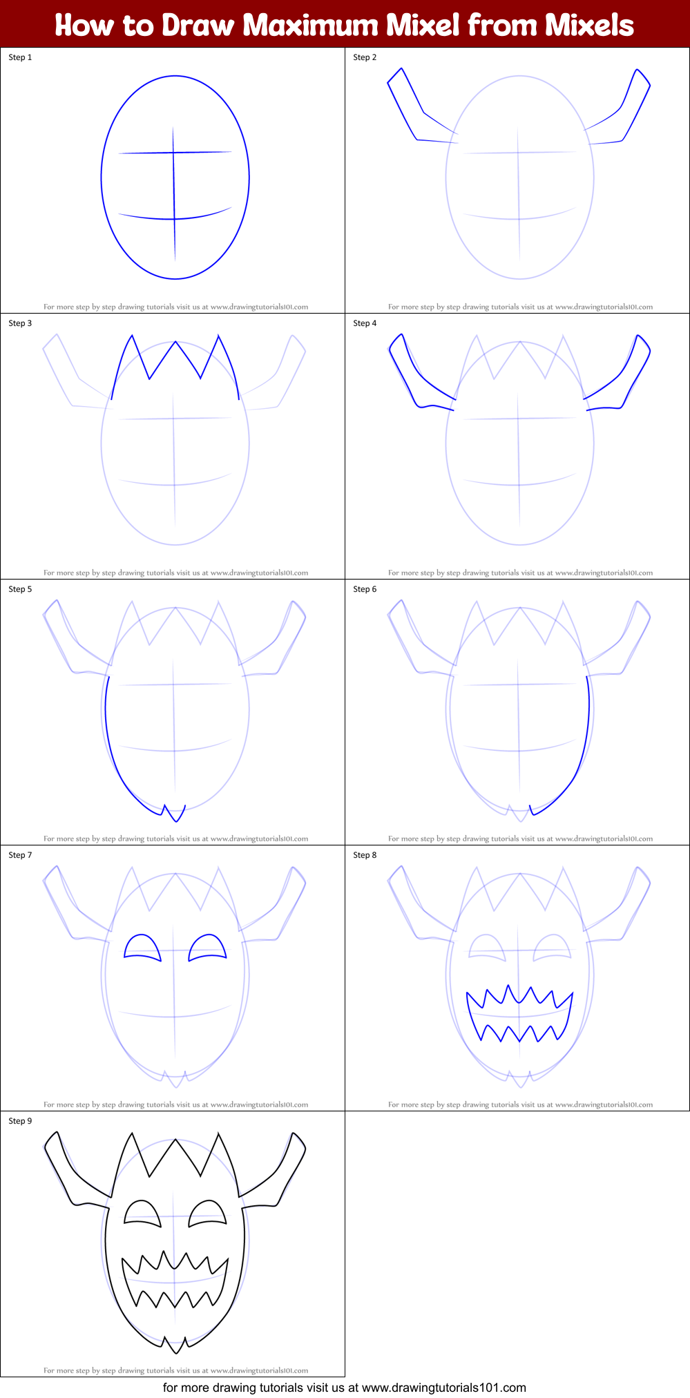 How to Draw Maximum Mixel from Mixels Printable Step by Step