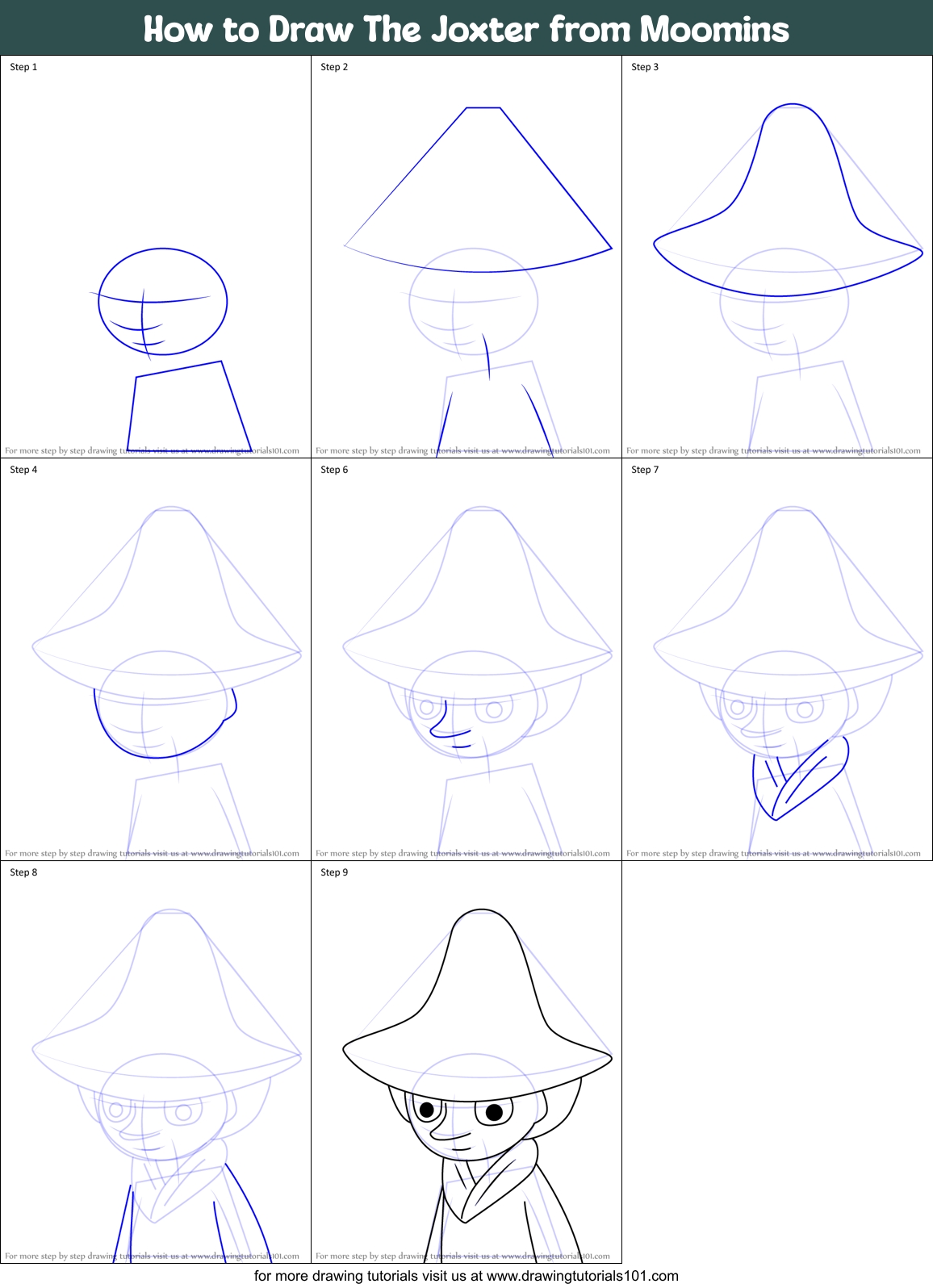 How to Draw The Joxter from Moomins Printable Step by Step