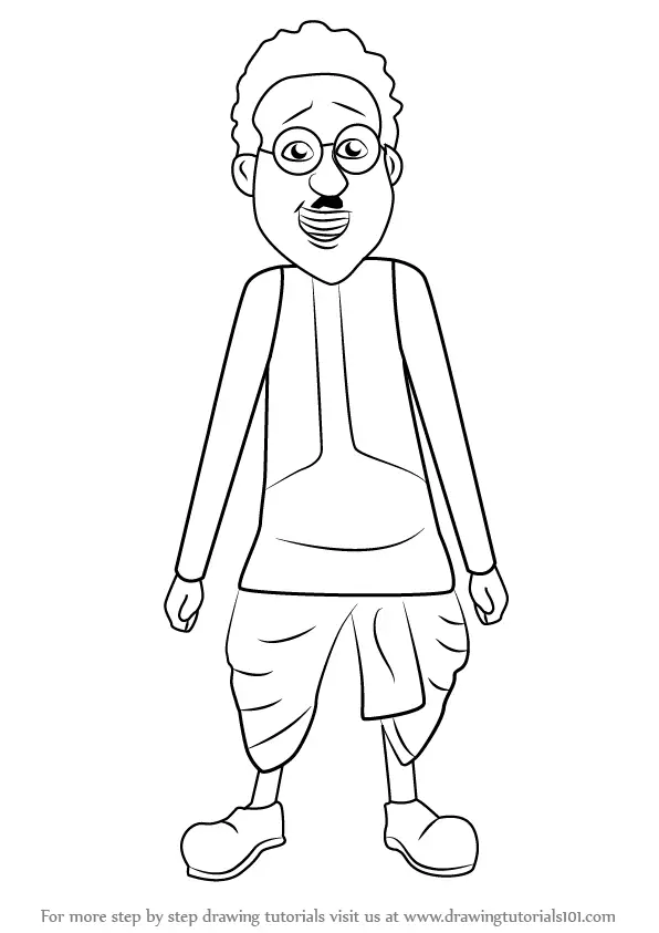 Learn How to Draw Ghasitaram from Motu Patlu (Motu Patlu) Step by Step :  Drawing Tutorials
