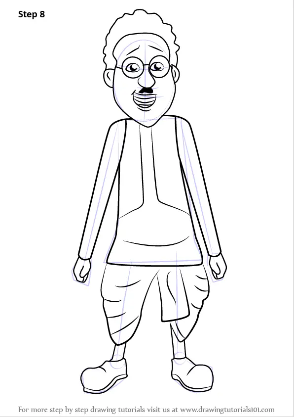 Learn How to Draw Ghasitaram from Motu Patlu (Motu Patlu) Step by Step :  Drawing Tutorials