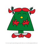 How to Draw Little Miss Christmas from Mr. Men