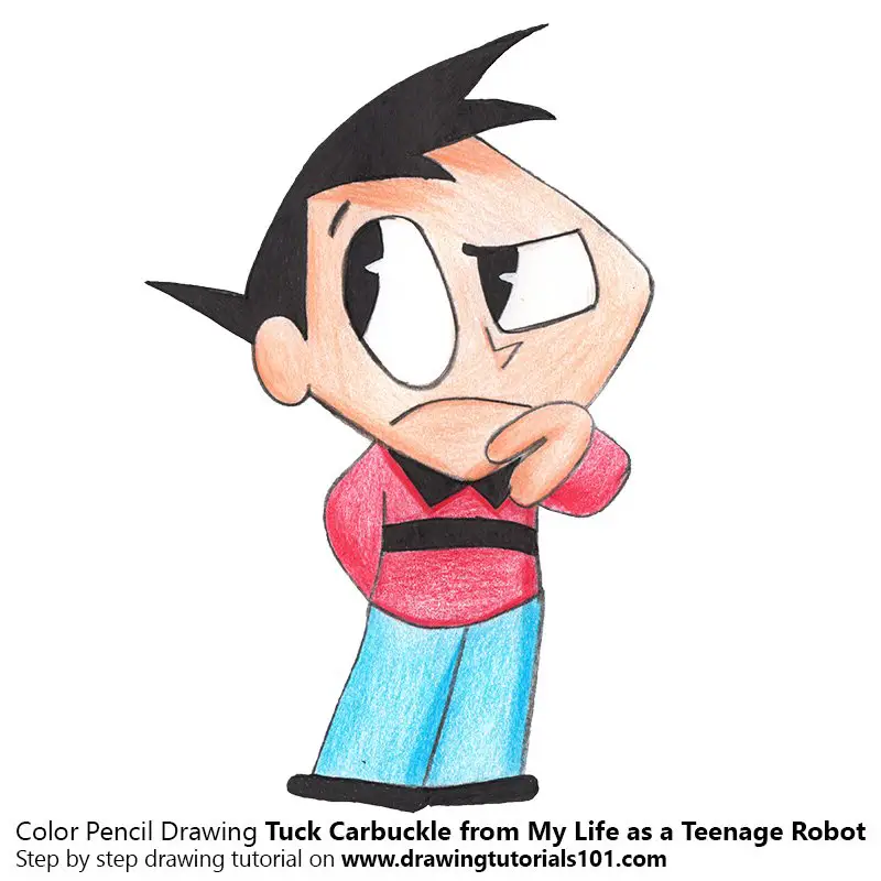 Tuck Carbuckle from My Life as a Teenage Robot Color Pencil Drawing