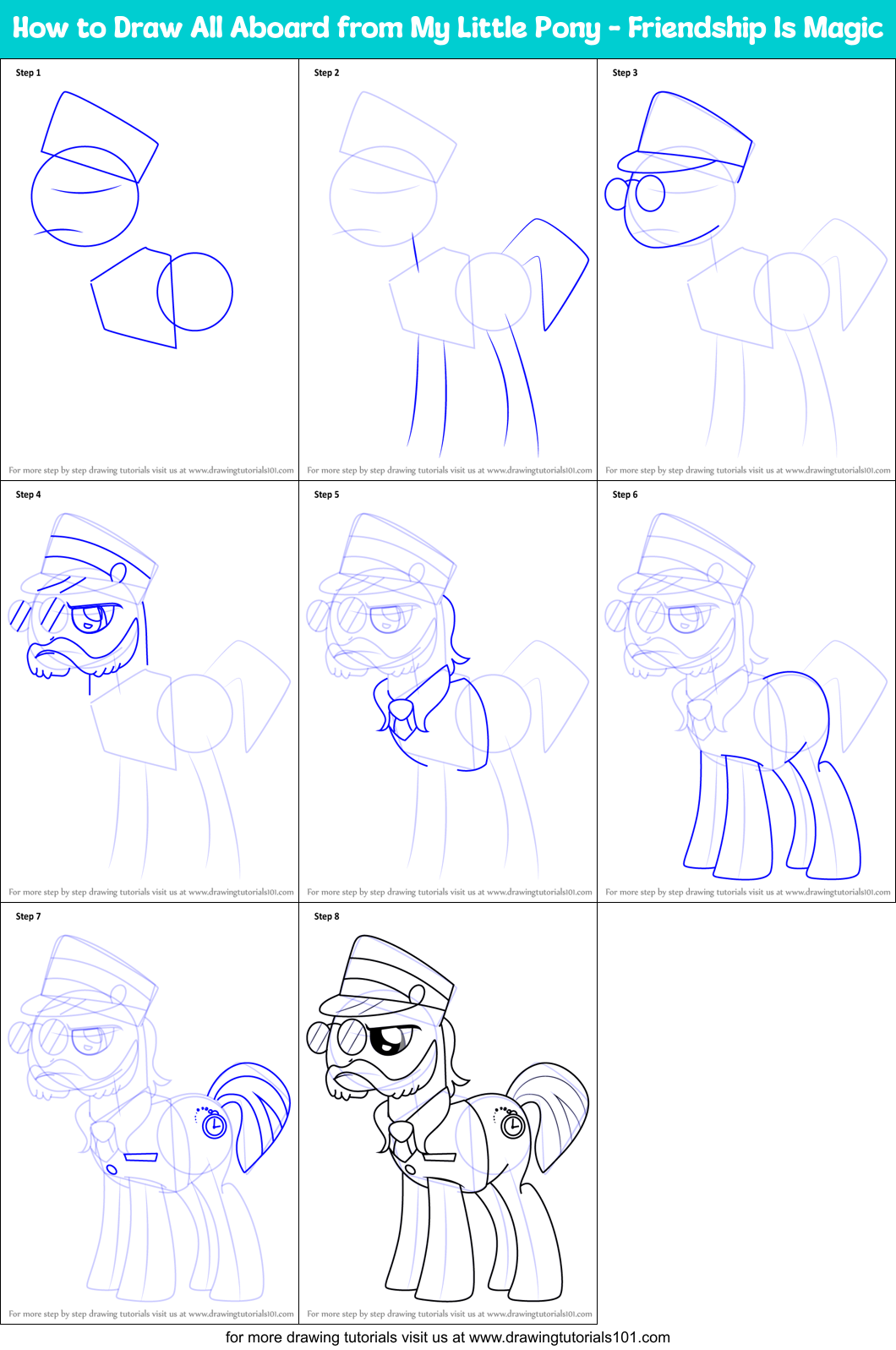 How to Draw All Aboard from My Little Pony - Friendship Is Magic Printable Step by Step