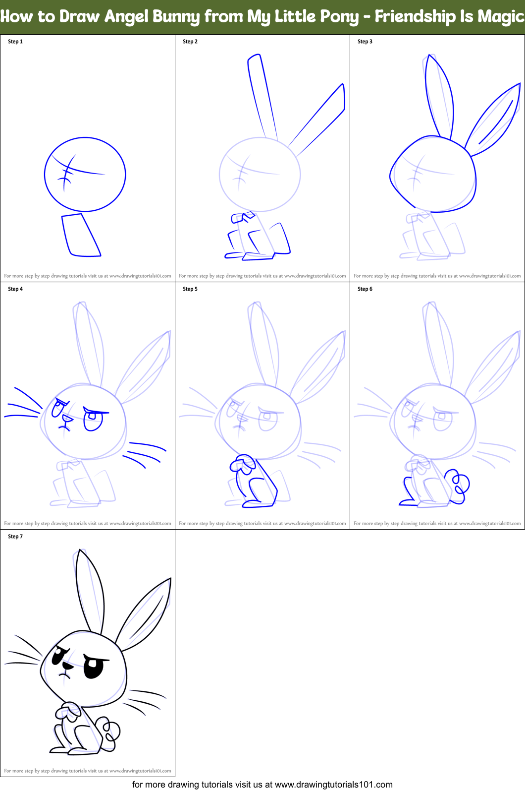 How to Draw Angel Bunny from My Little Pony - Friendship Is Magic (My ...