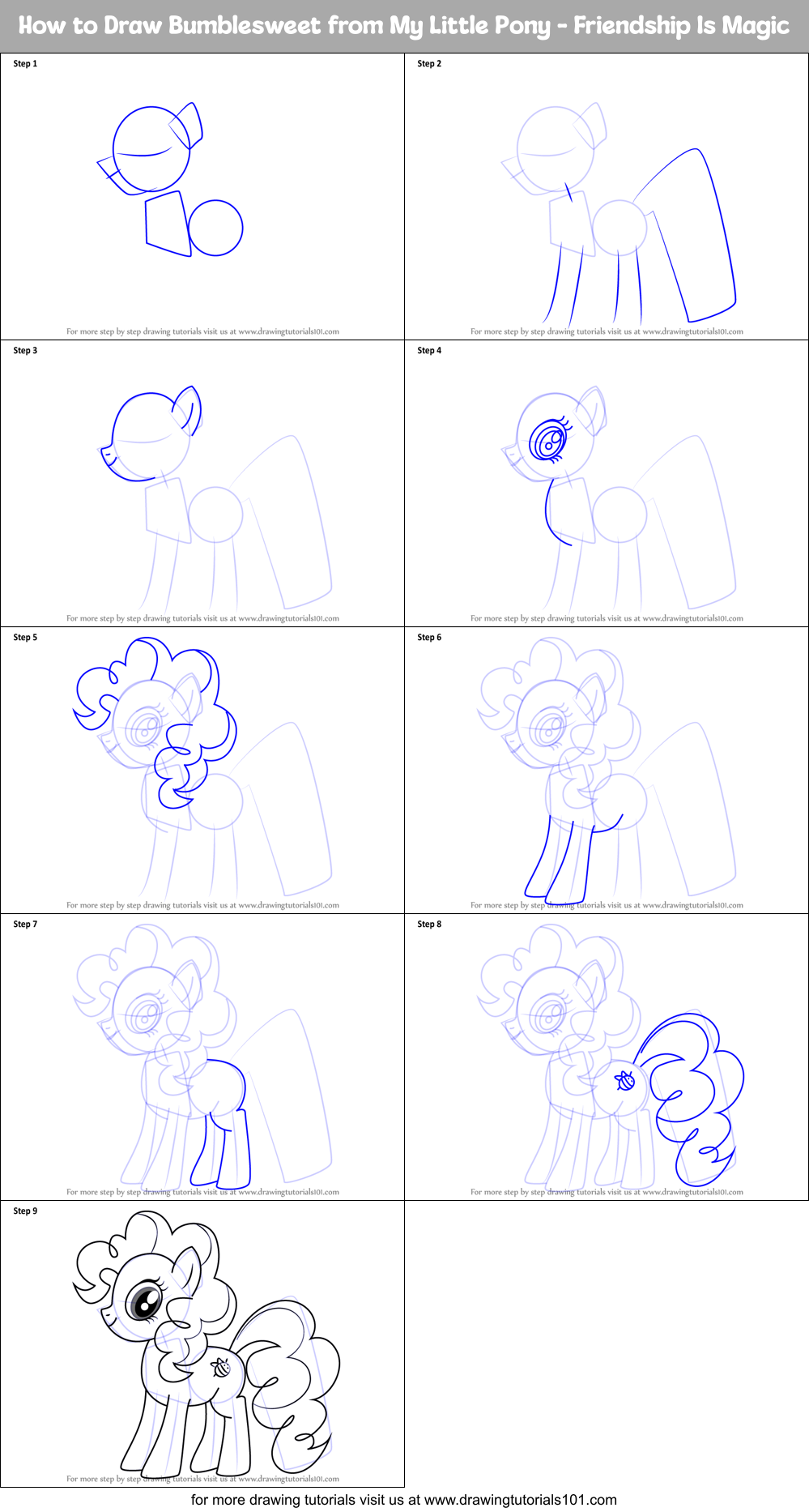 How to Draw Bumblesweet from My Little Pony - Friendship Is Magic Printable Step by Step