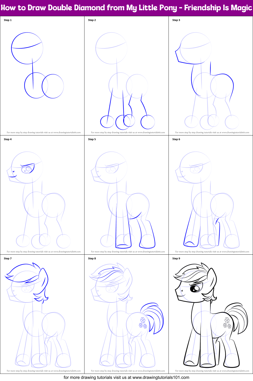 How to Draw Double Diamond from My Little Pony - Friendship Is Magic Printable Step by Step
