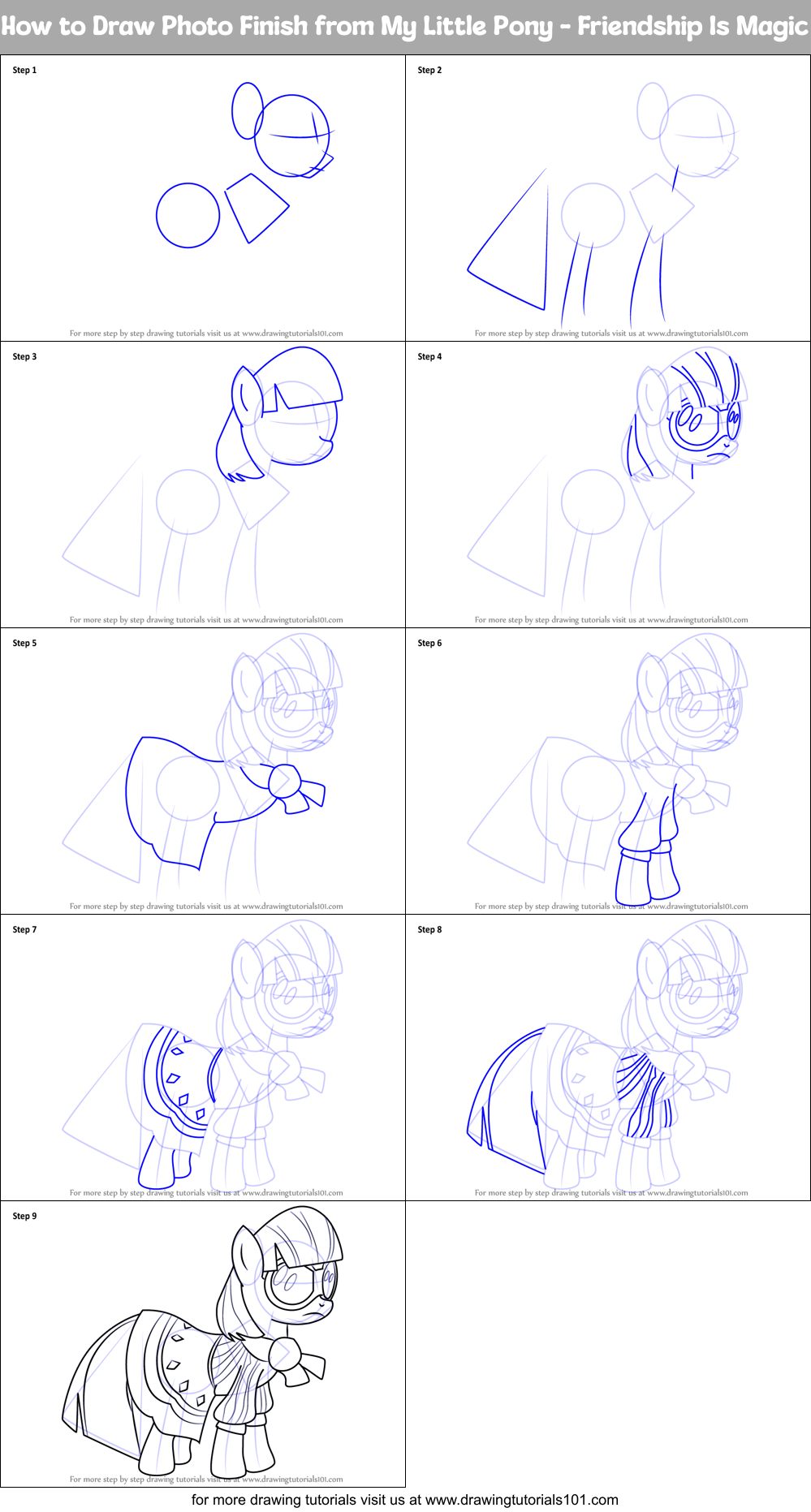 How to Draw Photo Finish from My Little Pony - Friendship Is Magic Printable Step by Step