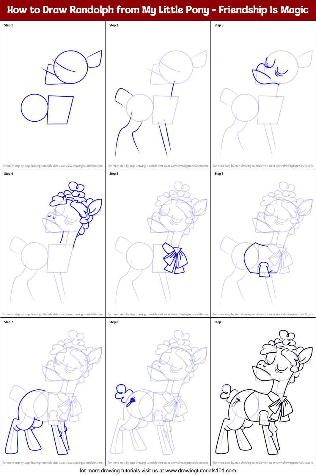 How to Draw Randolph from My Little Pony - Friendship Is Magic Printable Step by Step