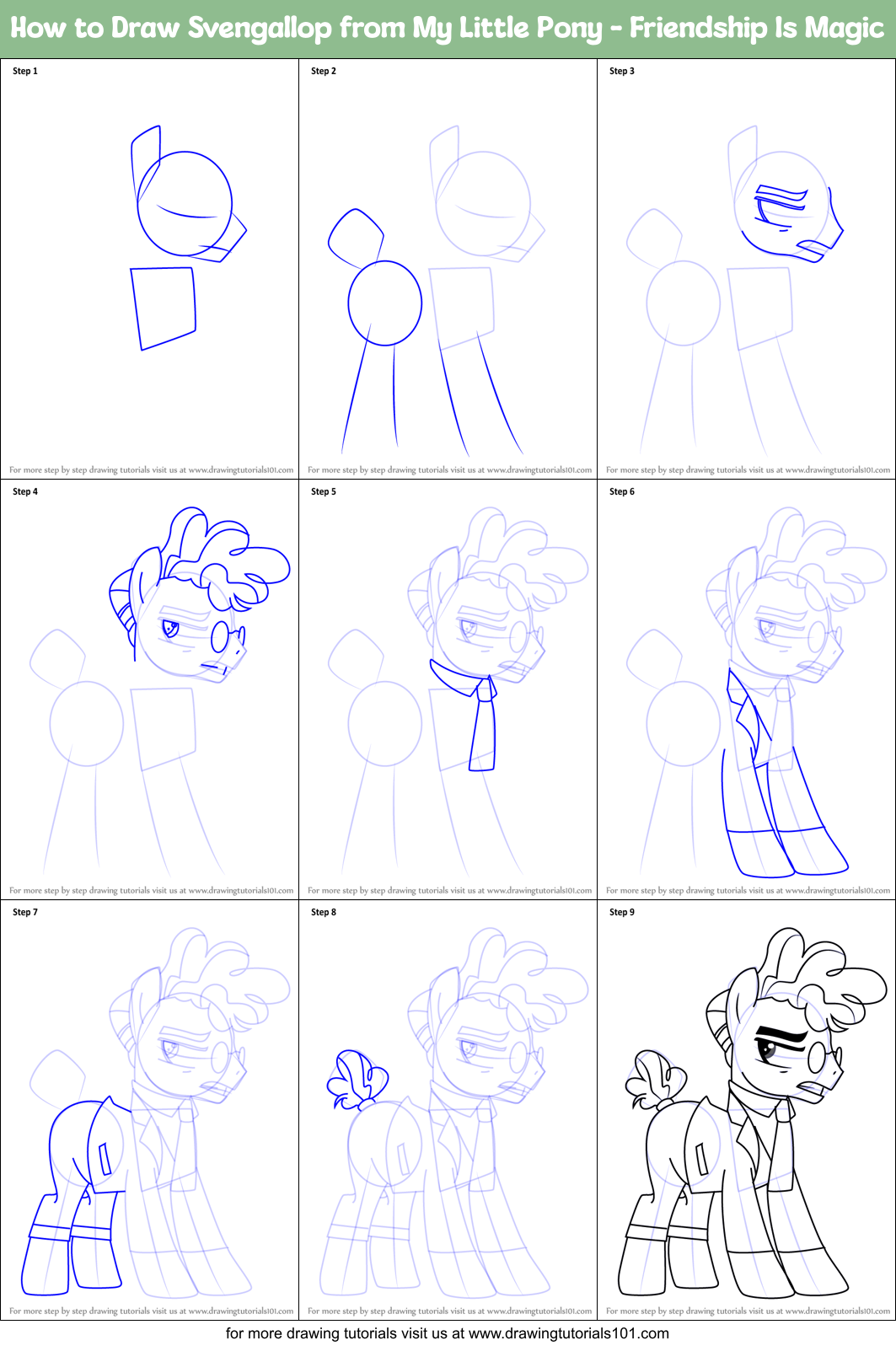 How to Draw Svengallop from My Little Pony - Friendship Is Magic Printable Step by Step