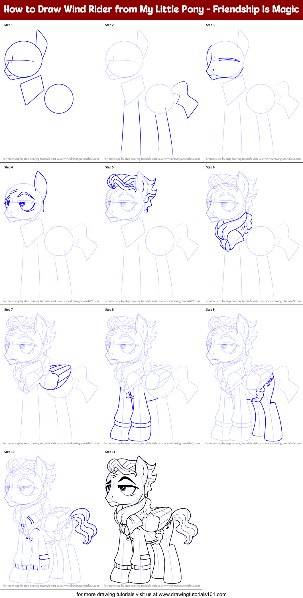 How to Draw Wind Rider from My Little Pony - Friendship Is Magic  Printable Step by Step