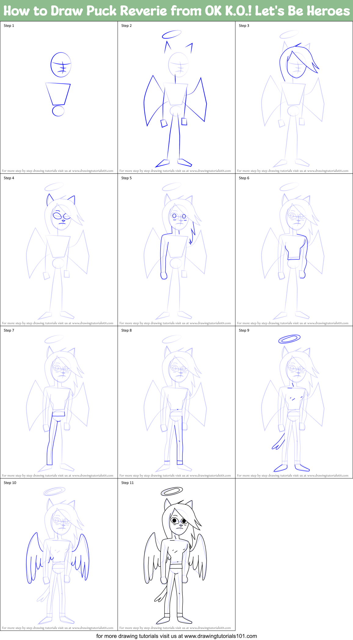 How to Draw Puck Reverie from OK K.O.! Let's Be Heroes Printable Step by Step