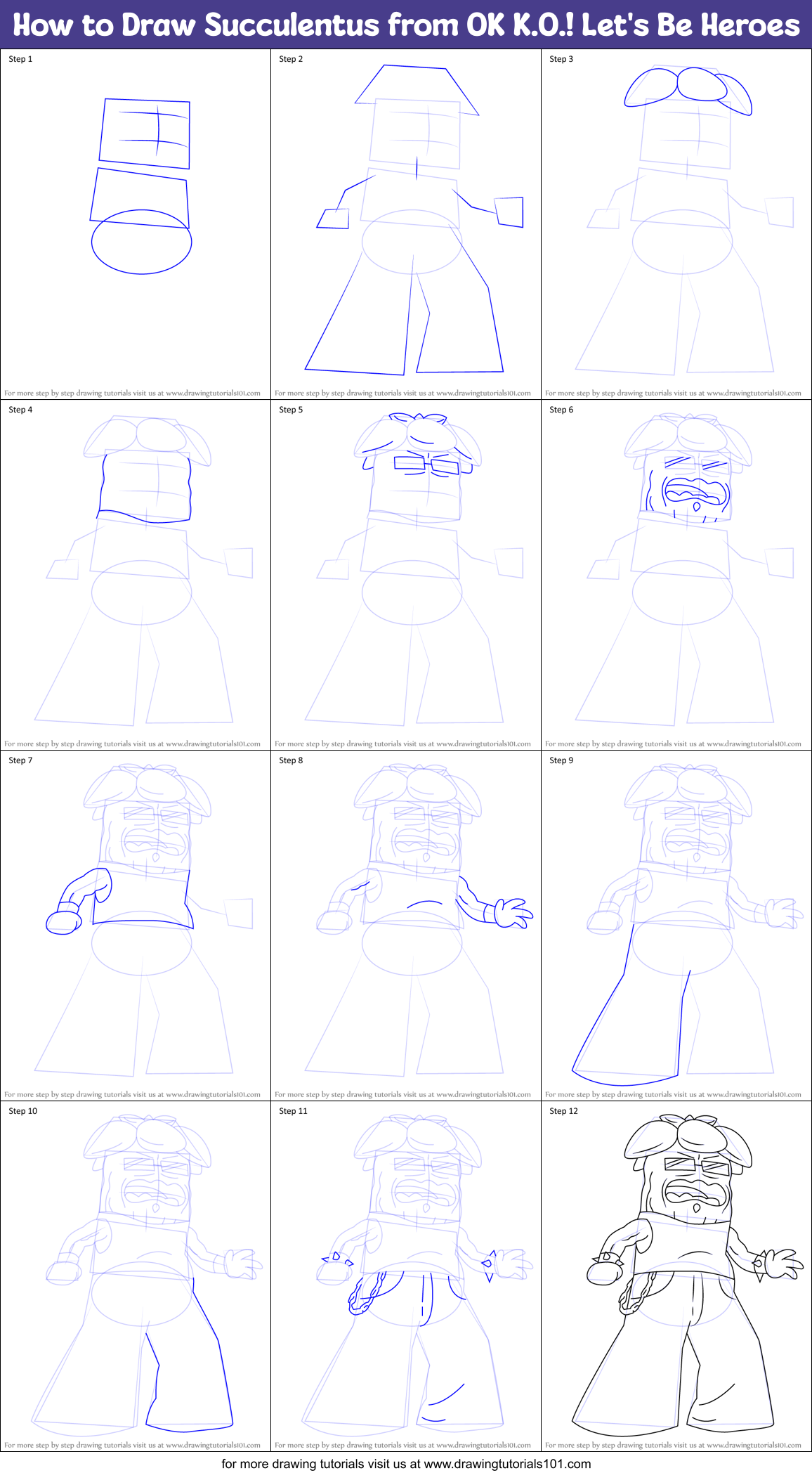 How to Draw Succulentus from OK K.O.! Let's Be Heroes Printable Step by Step