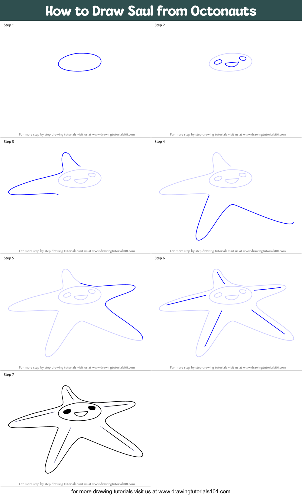 How to Draw Saul from Octonauts Printable Step by Step