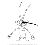 How to Draw Joey from Oggy and the Cockroaches