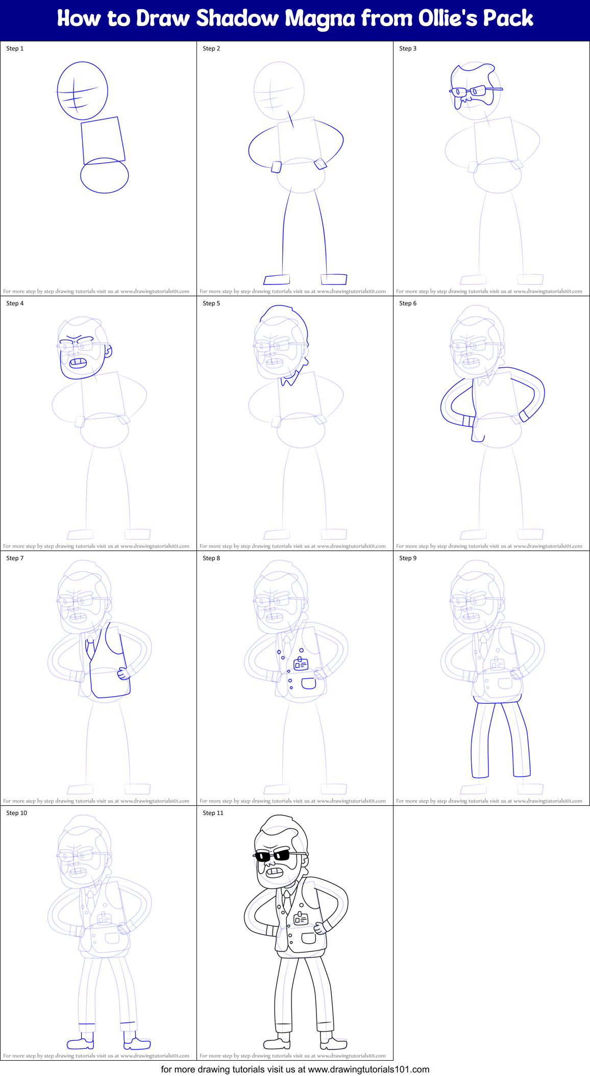 How to Draw Shadow Magna from Ollie's Pack Printable Step by Step