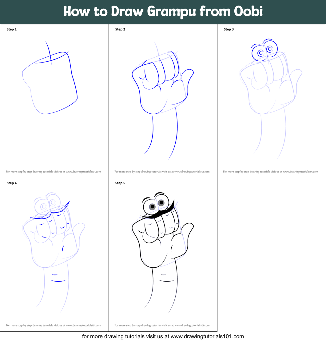 How to Draw Grampu from Oobi Printable Step by Step