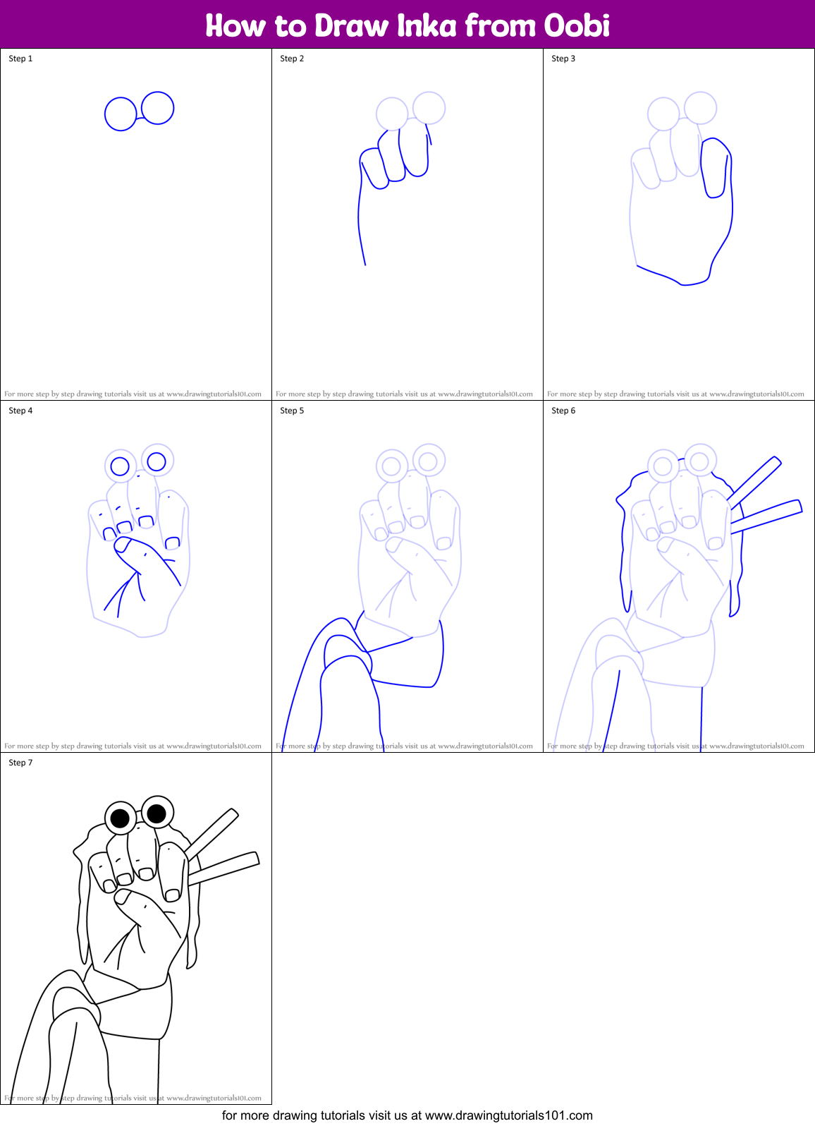 How to Draw Inka from Oobi Printable Step by Step