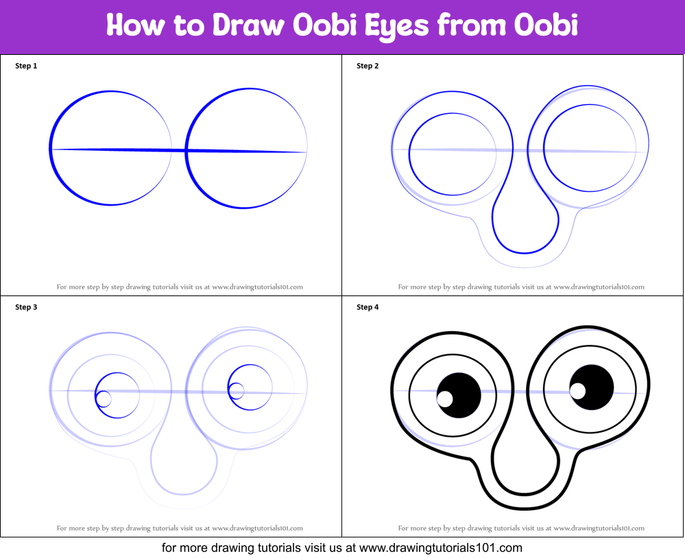 How to Draw Oobi Eyes from Oobi Printable Step by Step
