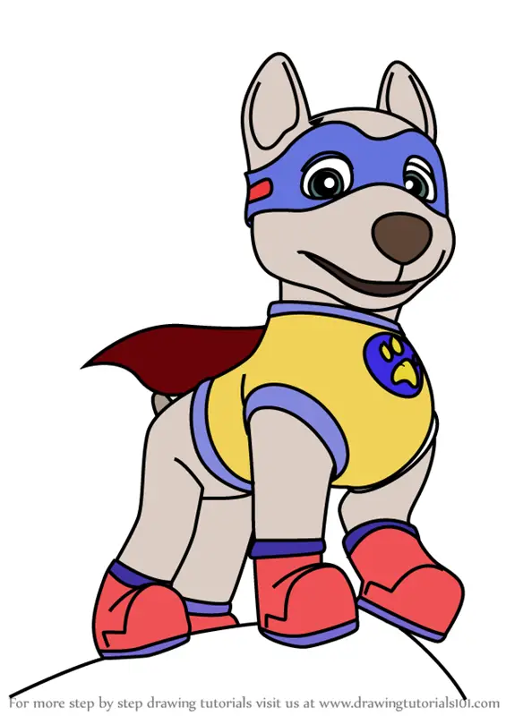 Learn How To Draw Apollo The Super-Pup From Paw Patrol (Paw Patrol) Step By  Step : Drawing Tutorials