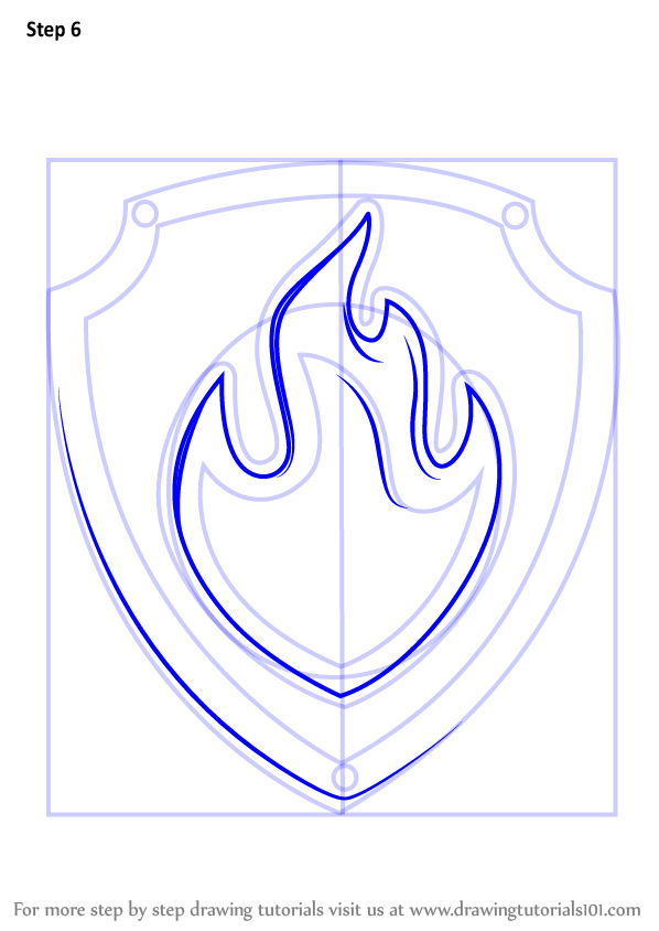 How to Draw Marshall Badge from PAW Patrol (PAW Patrol) Step by Step ...