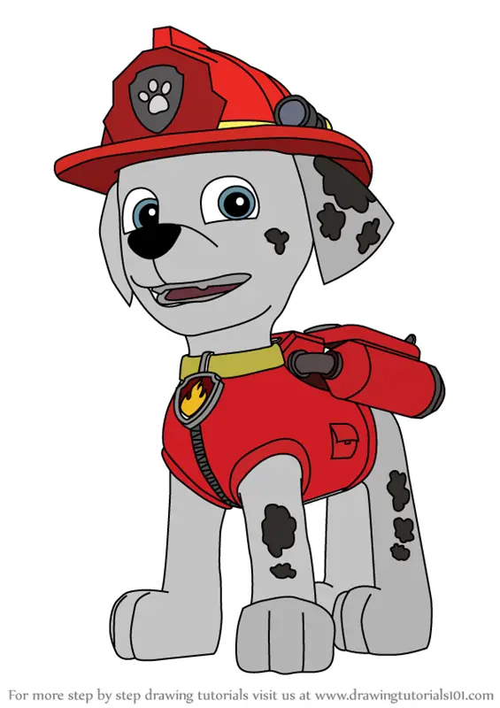 How to Draw Marshall from PAW Patrol (PAW Patrol) Step by Step