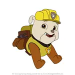 How to Draw Rubble from PAW Patrol
