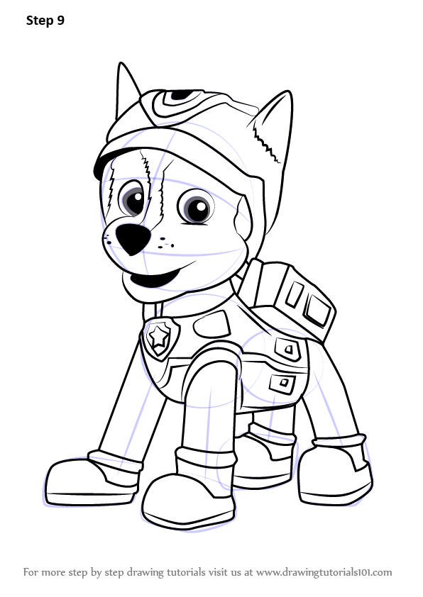 Step by Step How to Draw Super Spy Chase from PAW Patrol