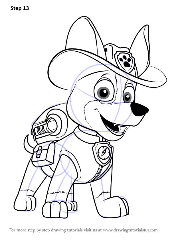 Learn How to Draw Tracker from PAW Patrol (PAW Patrol) Step by Step