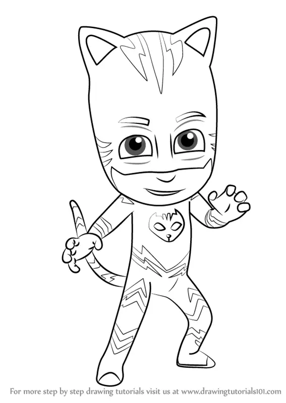 Learn How to Draw Catboy from PJ Masks (PJ Masks) Step by Step : Drawing  Tutorials