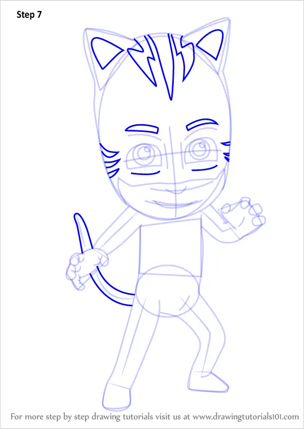 Learn How to Draw Catboy from PJ Masks (PJ Masks) Step by Step