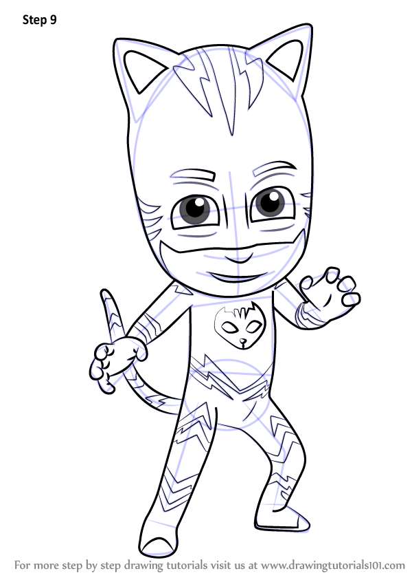 Learn How to Draw Catboy from PJ Masks PJ Masks Step by