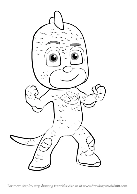 Learn How to Draw Gekko from PJ Masks (PJ Masks) Step by Step : Drawing  Tutorials