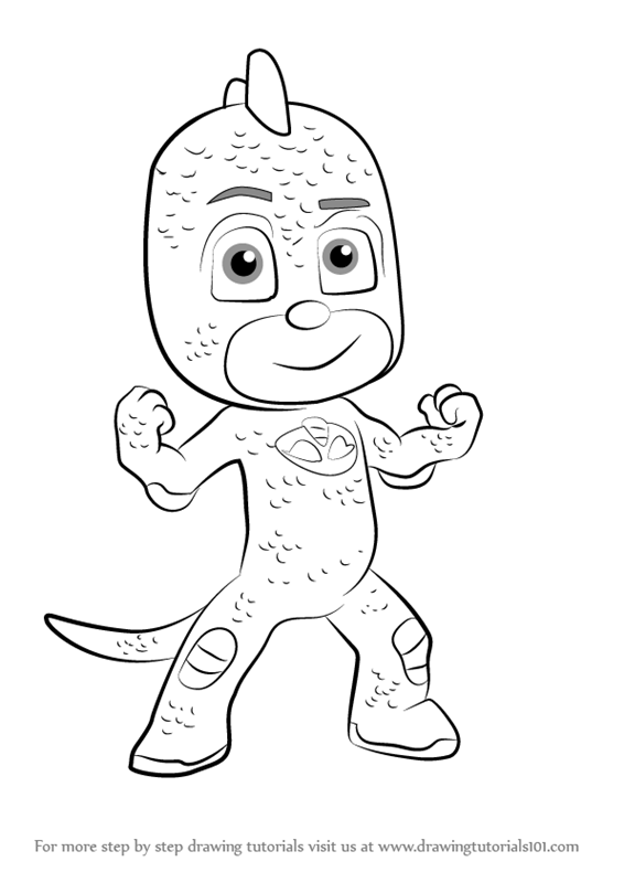 Learn How to Draw Gekko from PJ Masks (PJ Masks) Step by Step : Drawing