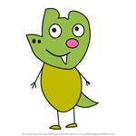 How to Draw Alex Alligator from Peppa Pig