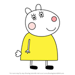 How to Draw Charlotte Sheep from Peppa Pig